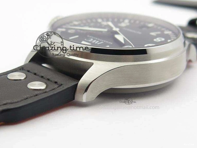 MIROTIME 0218 GoodFit Big Pilot Real PR IW500912 ZF Best Edition Black Dial On Black Leather Strap A 7287